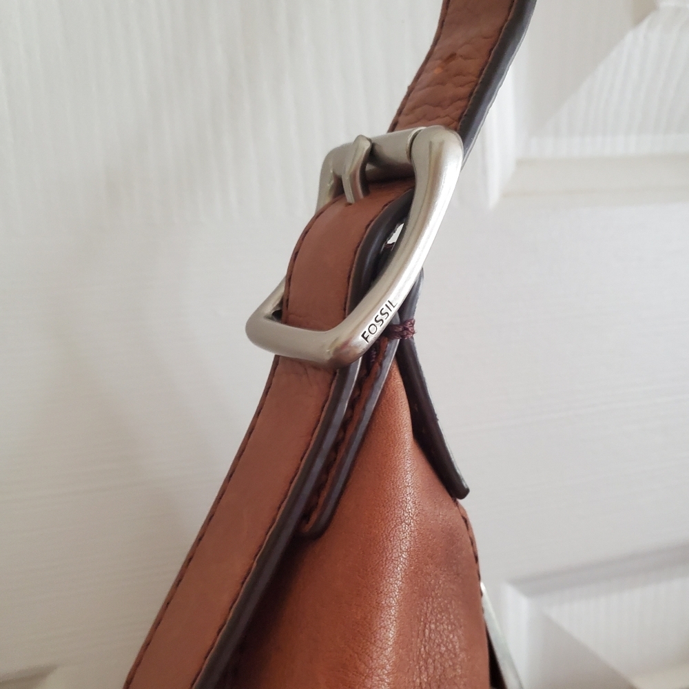 FOSSIL Chestnut Brown MADDOX MARLOW Hobo Handbag Purse - Picture 3 of 14